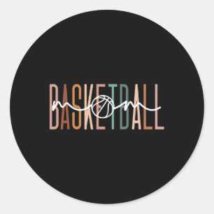 Adesivo Redondo Mãe de basquete de basquete de Mama Bonita Mãe de