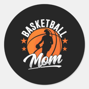Adesivo Redondo Mãe de basquete, jogador de treinador da equipe Mã