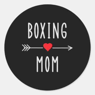 Adesivo Redondo Mãe de Boxe Humoroso Boxe Feminino Mma Muay Thai M