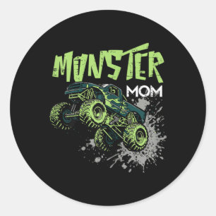 Adesivo Redondo Mãe de Caminhão Monstro Corrida Off Road Família C