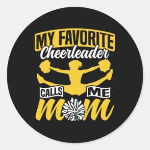 Adesivo Redondo Mãe de Cheerleading Cheer Minha Mãe Favorita de Ch
