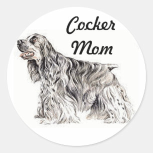 Adesivo Redondo Mãe de Cocker Americano