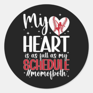 Adesivo Redondo Mãe De Dança Orgulhosa E Mãe De Baseball