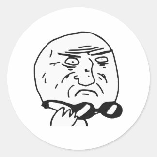 Adesivo Redondo Mãe de Deus Rage Face Meme