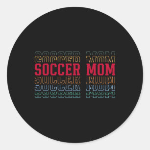 Adesivo Redondo Mãe de Futebol Com Texto Engraçado em Camadas Moth