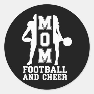 Adesivo Redondo Mãe de Futebol e Cheerleader de Futebol Americano