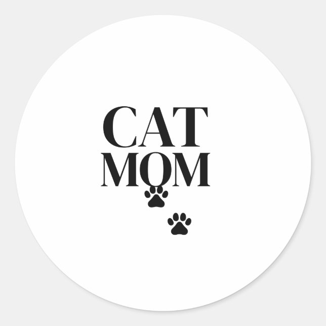 Adesivo Redondo Mãe de gato simples e fofa  (Frente)