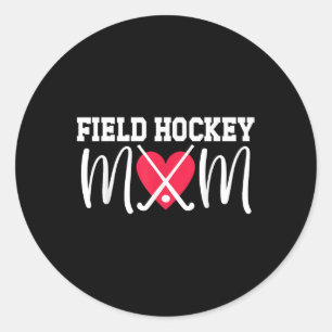 Adesivo Redondo Mãe de Hockey de Campo de um Jogador de Hockey de 
