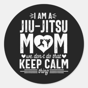 Adesivo Redondo Mãe de Jiu Jitsu Brasileiro BJJ Artes Marciais Eng