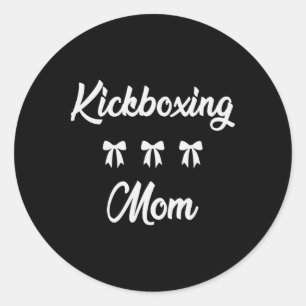 Adesivo Redondo Mãe de Kickboxing Amante de Artes Marciais Mãe Esp