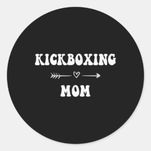 Adesivo Redondo Mãe de Kickboxing Arte Marcial Esportiva Estilosa