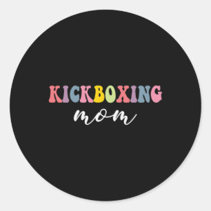 Adesivo Redondo Mãe de Kickboxing Engraçado Estiloso Amantes de Ar