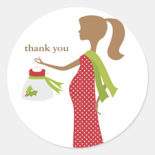 Adesivo Redondo Mãe De Natal Para Ser Chá de fraldas