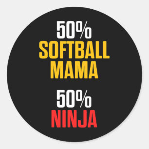 Adesivo Redondo Mãe de Softbol Mãe Orgulhosa Jogadora de Equipe _1