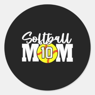 Adesivo Redondo Mãe de Softbol Número #10