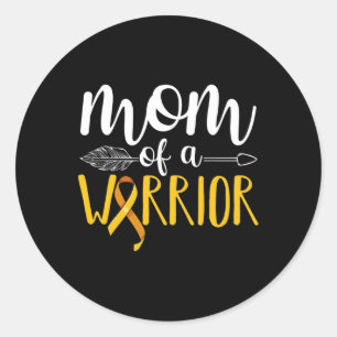 Adesivo Redondo Mãe De Um Cancer De Infância Guerreiro Leukemia Aw