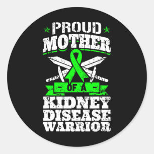 Adesivo Redondo Mãe De Um Guerreiro Da Doença Renal Ckd Sensibiliz
