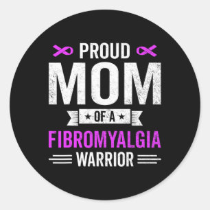 Adesivo Redondo Mãe De Um Guerreiro De Fibromialgia A Consciência