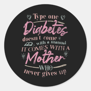 Adesivo Redondo Mãe De Uma Criança Com Diabetes T1d