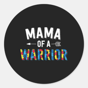 Adesivo Redondo Mãe De Uma Família Guerreira Awarenes No Mundo Aut