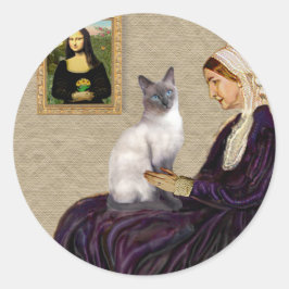 Adesivo Redondo Mãe de Whsitlers - gato Siamês Ponto Azul