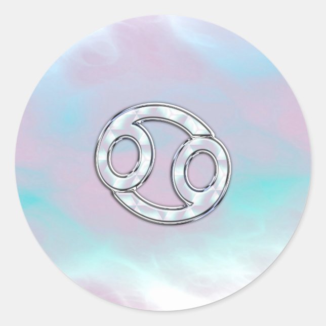 Adesivo Redondo Mãe do Cancer do Estilo Pérola Zodiac (Frente)