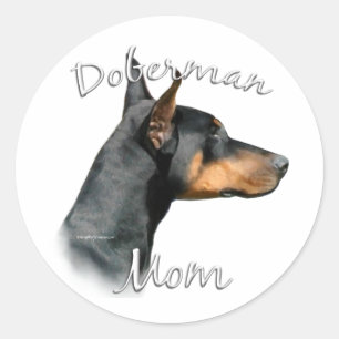 Adesivo Redondo Mãe do Doberman Negro - Sticker