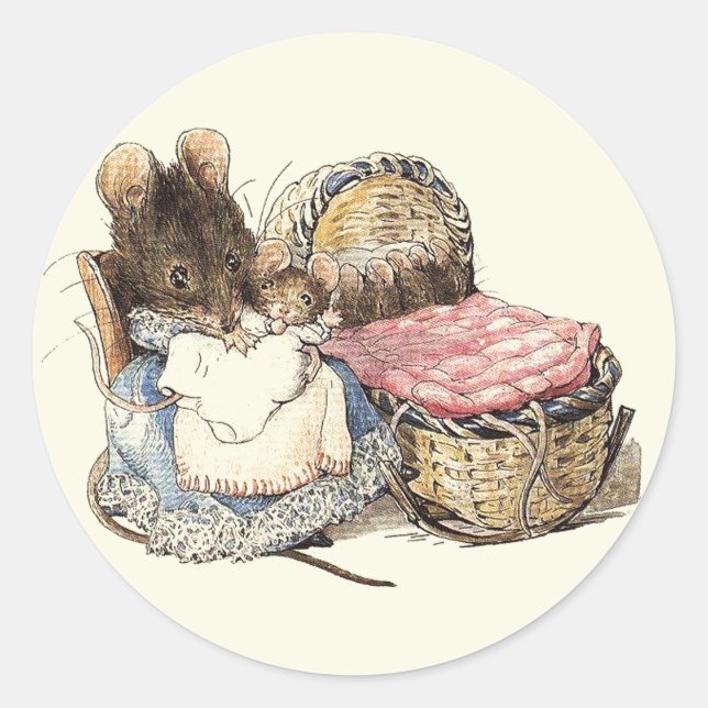 Adesivo Redondo Mãe Dormouse Babysitter Stickers (Frente)