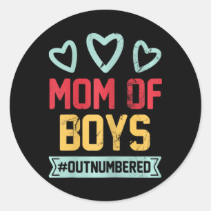 Adesivo Redondo Mãe dos Meninos #em menor número Mãe Pais Engraçad