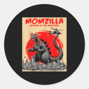 Adesivo Redondo Mãe dos monstros Momzilla retrô vintage mama