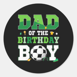 Adesivo Redondo Mãe e Pai do Menino de Aniversário Futebol Anivers