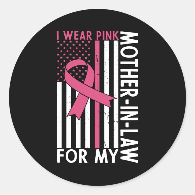 Adesivo Redondo Mãe em Direito, Cancer da Família Orgulhosa (Frente)