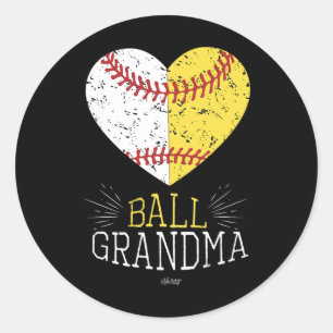 Adesivo Redondo Mãe Engraçada Bola de Baseball T Shirt Ball Engraç