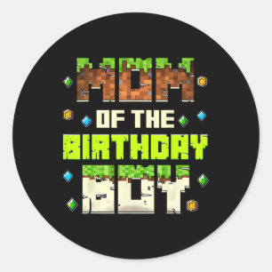 Adesivo Redondo Mãe Engraçada Do Menino De Aniversário Video Gamer