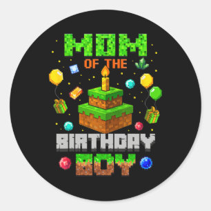 Adesivo Redondo Mãe Engraçada Do Menino Do Aniversário Festa Video
