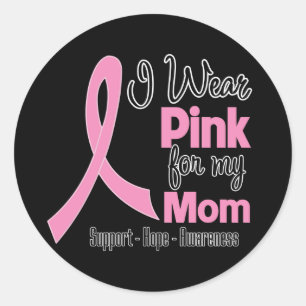 Adesivo Redondo Mãe - Eu Visto Rosa - Cancer