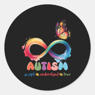 Adesivo Redondo Mãe Filho Família Aceita Crianças Autistas Autismo