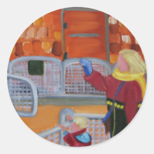 ADESIVO REDONDO MÃE/FILHO ZOOLÓGICO