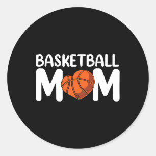 Adesivo Redondo Mãe jogador de treinador de basquetebol, mamãe