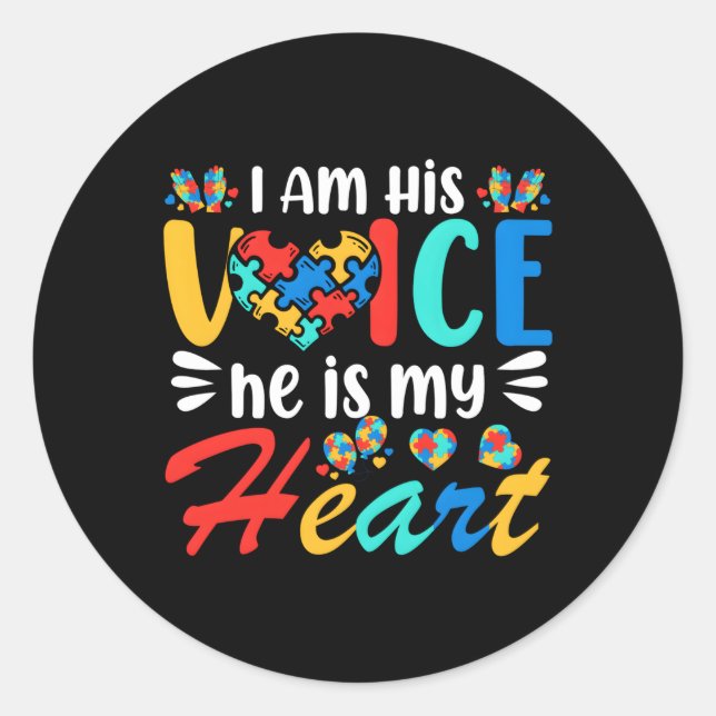 Adesivo Redondo Mãe Mãe Autista Autismo Sensibilização Mês Filho (Frente)