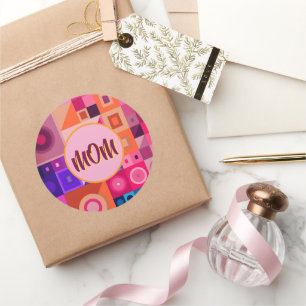 ADESIVO REDONDO MÃE, MÃE, MULHERES, ANIVERSÁRIO, PRESENTE PRATEAD