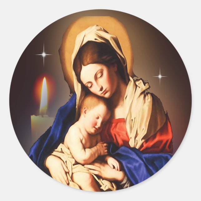 Adesivo Redondo Mãe Mary (Frente)