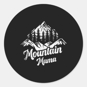 Adesivo Redondo Mãe Montanha Camping Mãe de Aventura Dia das Mães