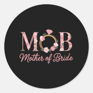 Adesivo Redondo Mãe Noiva Casamento Mob Floral Pink Diamond Ring