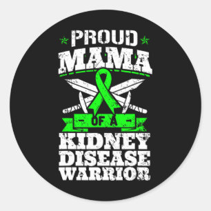 Adesivo Redondo Mãe Orgulhosa De Um Guerreiro Da Doença Renal Ckd 