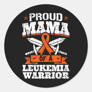 Adesivo Redondo Mãe Orgulhosa De Um Guerreiro De Leucemia Mãe Conh