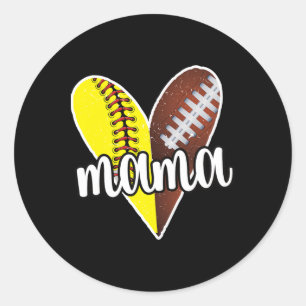 Adesivo Redondo Mãe Orgulhosa Jogadora de Futebol Softll Ll Mamãe