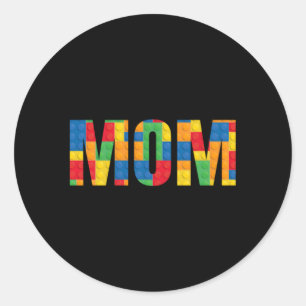 Adesivo Redondo Mãe Pai Brick Master Builder Blocks Se