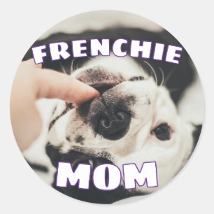 Adesivo Redondo Mãe Papai Frenchie Amante de Bulldog Francês Pets