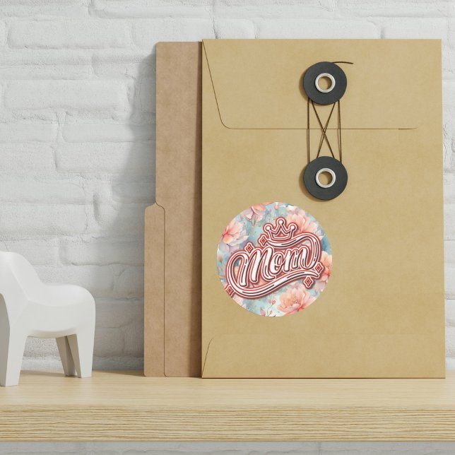 Adesivo Redondo Mãe Queen Floral (Criador carregado)